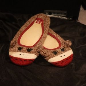 Sock monkey house slippers